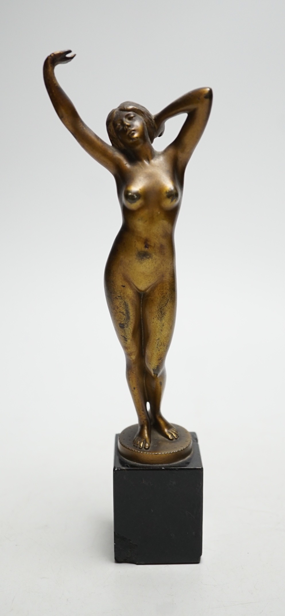 Robert Rudolfi (1884-1932), a gilt bronze figure of a stretching female nude, 24cm